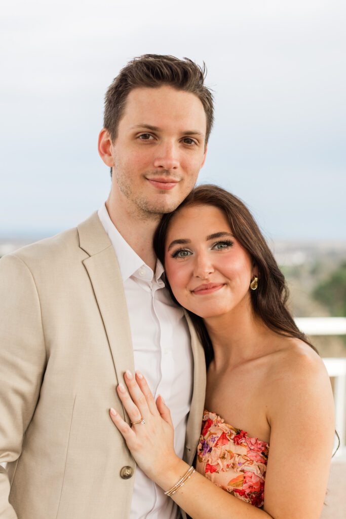 Portraits of the engaged couple at The Partridge Inn Augusta GA