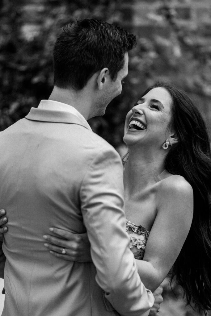 Portraits of the engaged couple at The Partridge Inn Augusta GA